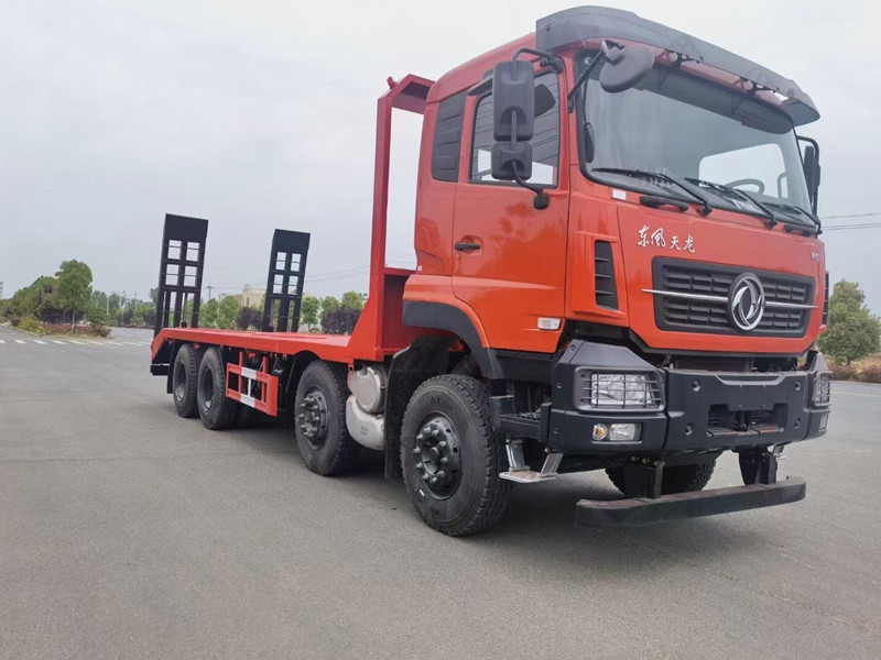 國六東風(fēng)天龍前四后八平板運(yùn)輸車，挖機(jī)拖車價(jià)格